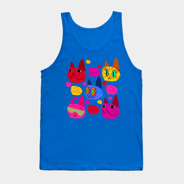 Chowlet’s Fuzzy Cats Fuzzball Five Tank Top by chowlet